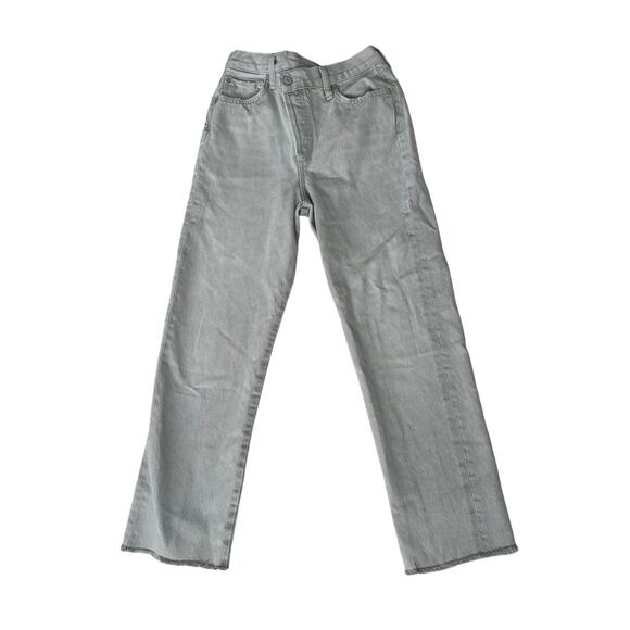 AGOLDE Criss Cross Jeans Women's 24 in Gray 100% Organic Cotton Light Wash - Picture 8 of 8